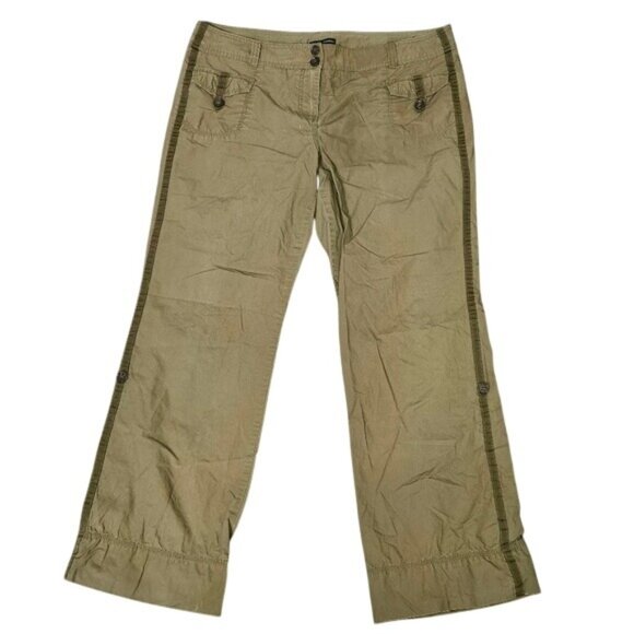 New York & Co Cargo Pants With Side Button Straps & Back Pockets Size 16 - Picture 1 of 5